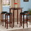 Winsome 94581 Fiona 5-Pc High Table with Cushion Swivel Seat Bar Stools, Walnut and Black