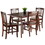 Winsome 94582 Shaye 5-Pc Dining Table with Slat Back Chairs, Walnut