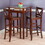Winsome 94586 Halo 3-Pc High Table with V-Back Bar Stools, Walnut