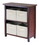 Winsome 94871 Verona 5-Pc Storage Shelf with 4 Foldable Fabric Baskets, Walnut and Beige