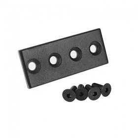 WinSoon Black Junction plate Connector Device For Flat Rail Sliding Barn door Hardware