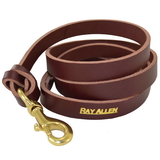 Ray Allen Manufacturing 5160B-BUR 60" BROWN LEATHER LEAD (7/8") w/ BRAIDED HANDLE