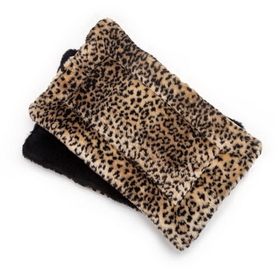 Mutts and Mittens FLFSLE Leopard Fur Plush Fabric Flat Pet Bed