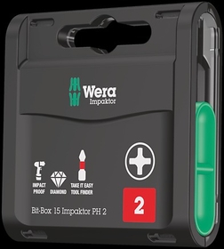 Wera 05057752001 Bit-Box 15 Impaktor Ph-851/1 Imp Dc 15 X Ph 2X25;
