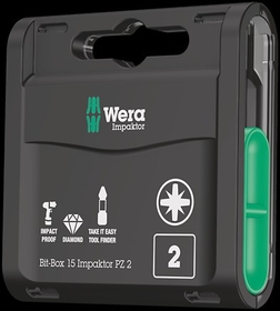 Wera 05057763001 Bit-Box 15 Impaktor Pz-855/1 Imp Dc 15 X Pz 2X25;