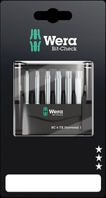 Wera 05073637001 Bit-Check 6 Tx Universal 1 Sb Bits For Tx Screws