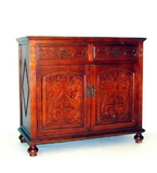 Wayborn 5638 Roman Cabinet, 33'' x 37'' x 17'', Honey Brown