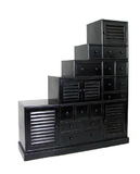 Wayborn 5711B Tonsu Step Cabinet, 60'' x 52'' x 16''