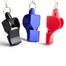 GOGO 10 Pcs Sport Referee Classic Whistle Plastic Pea-Less Safety Whistle, 3 Colors Available