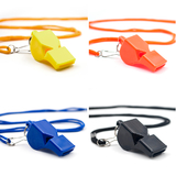 GOGO Set of 4 Assorted Whistles with Lanyard Classic Pea-Less Sport Whistle Safety Whistle