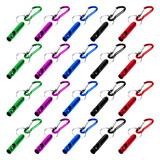 GOGO 20 PCS Aluminum Emergency Whistle, Loud Clear Whistles with Carabiner Key Chain for Outdoors Boating Hiking Camping