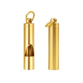 GOGO 2 PCS Brass Whistle with Key Ring, Outdoor Survival Whistle, Premium Emergency Whistle for Boating Camping Hiking Hunting