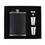 TOPTIE Custom Leather Flask, 8OZ Black Flask for Best Men, Color Imprint Whiskey Flask Set for Wedding