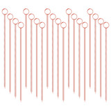 TOPTIE 20PCS Circle Martini Picks, Stainless Steel 4 Inch Cocktail Party Garnish Food Toothpicks