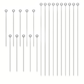 TOPTIE 20PCS Cocktail Skewers, 4 & 8 Inch Drinking Picks, Mental Toothpick for appetizer Barbecue