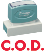 Xstamper 3208 Jumbo Stamp - C.O.D., Red, 7/8" x 2-3/4"