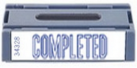 Xstamper 34328 Spin 'N Stamp Cartridge - Completed, Blue, 1/2" x 1-5/8"