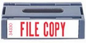 Xstamper 34330 Spin 'N Stamp Cartridge - File Copy, Red, 1/2" x 1-5/8"