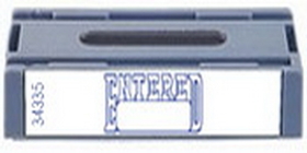 Xstamper 34335 Spin 'N Stamp Cartridge - Entered, Blue, 1/2" x 1-5/8"