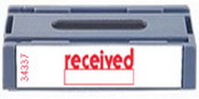 Xstamper 34337 Spin 'N Stamp Cartridge - Received, Red, 1/2" x 1-5/8"