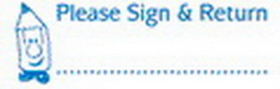 Xstamper 35154 'Please Sign & Return' 1/2" x 1-5/8"