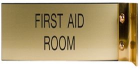 Xstamper W45 - Aluminum Corridor Sign - (GOLD) Frame 2" x 10"
