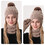 TOPTIE Custom Embroider Winter Knit Beanie Hat with Pom Pom, Circle Scarf and Touchscreen Gloves Set, Warm Neck Scarf for Women - Khaki