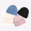 TOPTIE Cuffed Knit Beanie Hat, Solid Color Polyester Winter Cap for Cold Weather - Pink
