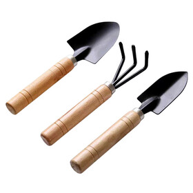 Muka 3 Piece Mini Garden shovel Set, Wooden Succulent Gardening Hand Tools, Perfect Garden Gift