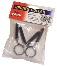 York Barbell 6135 1" Spring Collars with Rubber Grips (pair)