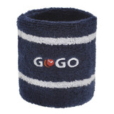 GOGO™ Thick Two Color Stripe Embroidery Wristband - GOGO Logo (Price for SINGLE PIECE)