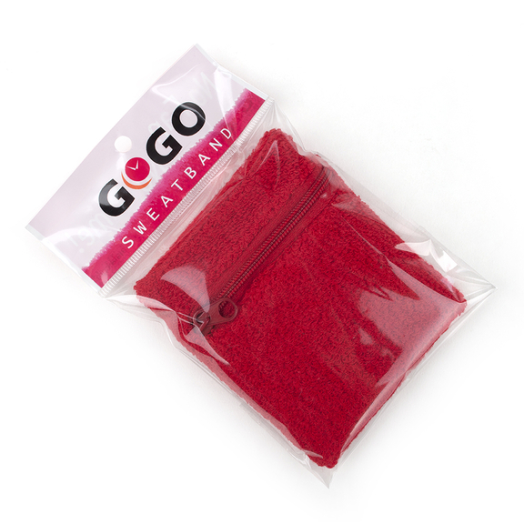 GOGO 2 PCS Wristbands with Zipper Pockets Wrist Wallet Sweatband