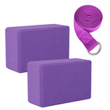 Muka Yoga Blocks 2 Pack with Strap Set, Yoga Block EVA Foam Brick & Stretching Strap for Workout