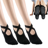 Muka Yoga Socks for Women with Non-Slip Grips, Cross Straps Socks for Ballet, Pilates, Yoga, Fitness