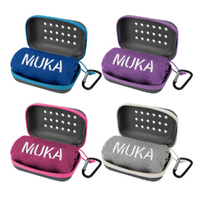Muka 4 Pack Cooling Towels for Neck Cool Yoga Towel, Microfiber Iced Sweat Snap with EVA Box and Carabiner