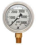 Zenport LPG5000 Glycerin Liquid Filled Pressure Gauge, 5000 PSI