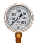 Zenport LPG600 Glycerin Liquid Filled Pressure Gauge, 600 PSI