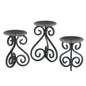 Accent Plus 10015838 Scrollwork Candle Stand Trio