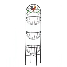 Accent Plus 10017861 Rooster 3-Tier Kitchen Basket