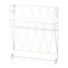 Accent Plus 10018382 White Wire Wall Shelf