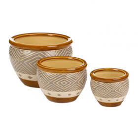 Accent Plus 10018507 Earth-Tone Trim Planter Trio