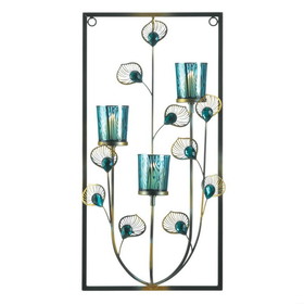Gallery of Light 10018915 Peacock Three Candle Wall Sconce