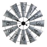 Accent Plus 10019020 Galvanized Windmill Wall Clock