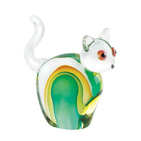 Accent Plus 10019070 Cat Art Glass