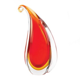 Accent Plus 10019072 Red Curl Art Glass Vase