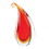 Accent Plus 10019072 Red Curl Art Glass Vase