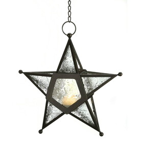 Accent Plus 12287 Clear Glass Star Lantern