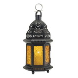 Gallery of Light 37437 Large Yellow Glass Moroccan Lantern