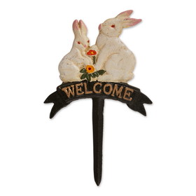 Accent Plus 4506283 Welcome Bunnies Cast Iron Sign