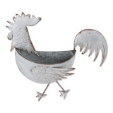 Accent Plus 4506376 Rooster Galvanized Wall Planter